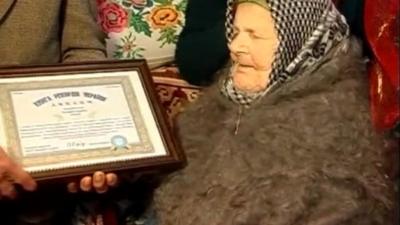 Katerina Kozak, the oldest person in Ukraine