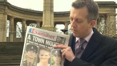 Nick Ravenscroft with newspaper