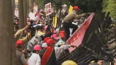 Farmers protesting