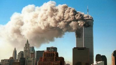 Smoke billowing out of the Twin Towers on September 11 2001