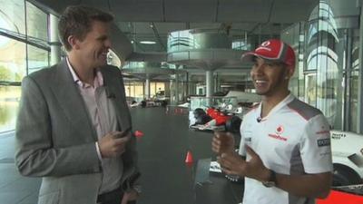 Jake Humphrey and Lewis Hamilton