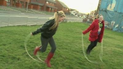 Children skipping in Barrowfield