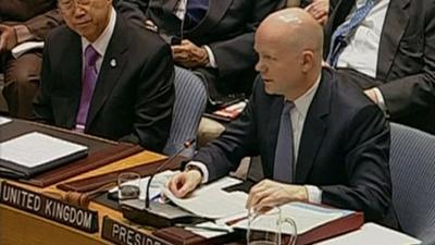 British Foreign Secretary William Hague at the UN