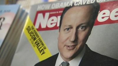 David Cameron on the front cover of the US Newsweek magazine