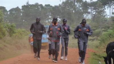 Long distance runners from Kenya