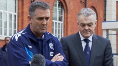 Bolton manager Gary Coyle and chairman Phil Gartside