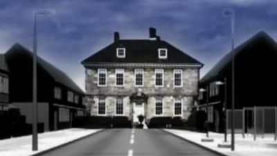 Animation showing street of expensive homes