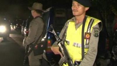 Armed police in Bali