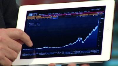 The BBC's Rory Cellan-Jones holds an iPad