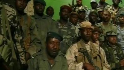 Rebel troops on Malian state TV