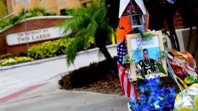 Scene outside Twin Lakes Retreat at site of Trayvon Martin's death