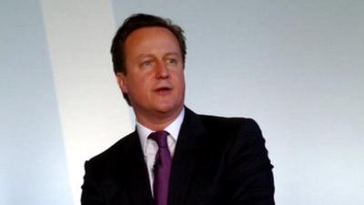 Conservative party leader David Cameron