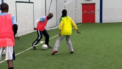 Pupils training at the Highland Football Academy