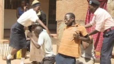 Children acting in a play in Nairobi