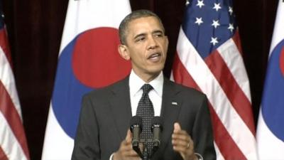 Obama speaks at summit in Seoul aimed at reducing the risk of nuclear terrorism.