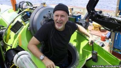 James Cameron after returning to the surface