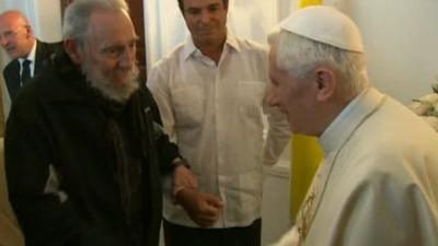 Pope Benedict XVI meets Fidel Castro in Havana during his three-day visit to Cuba