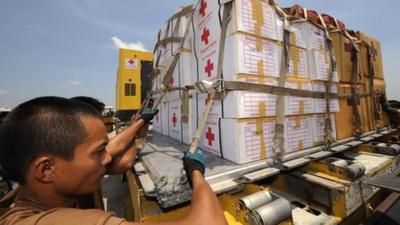 Aid arriving in Myanmar