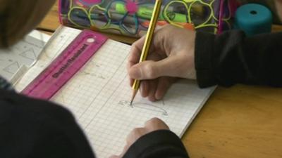 School pupils working