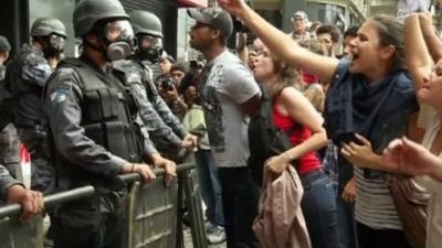 Protesters in Brazil