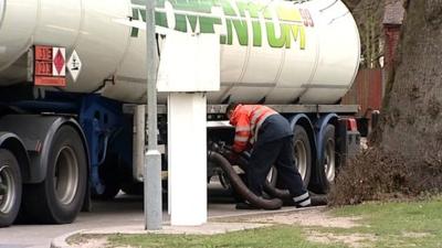 Fuel tanker driver refuelling