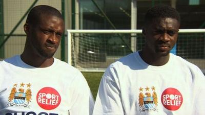 Manchester City's Yaya and Kolo Toure