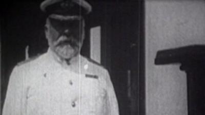Captain Edward John Smith on board the Olympic. Photo: Staffordshire Film Archive
