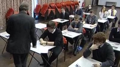 Students sitting exams