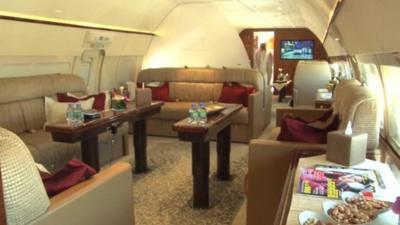 Inside a private jet