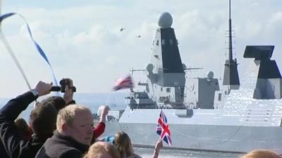 HMS Dauntless sets sail for the Falklands