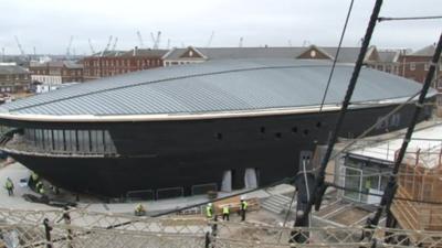 The Mary Rose at the historic dockyard in Portsmouth