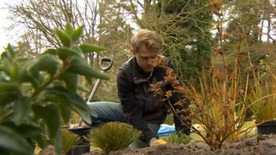 Man in garden