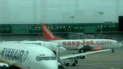 Ryanair and easyJet planes on the tarmac