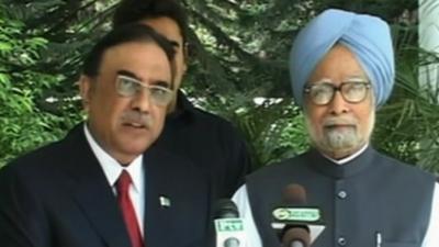 Asif Ali Zardari and Manmoham Singh