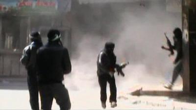 Shooting in the Damascus suburb of Duma.