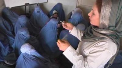 Afghan women at a rehabilitation centre in Kabul.