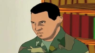 An animated version of Hugo Chavez