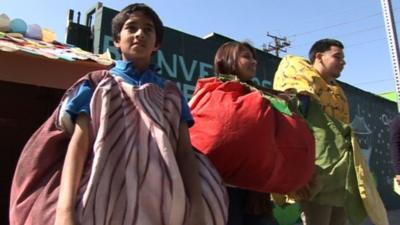 Youngsters wearing vegetables costumes