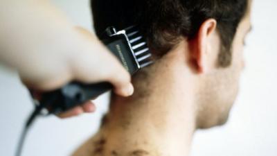 Man having haircut