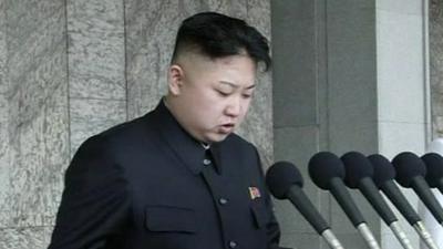 North Korea's leader Kim Jong-un makes first public speech