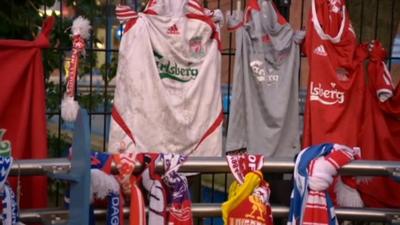 Liverpool shirts and scarves