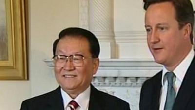 Prime Minister David Cameron and Chinese politburo member Li Changchun