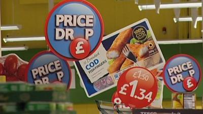 Price drop promotions in Tesco store