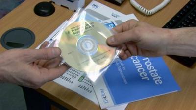 A man receives a recording of his prostrate cancer diagnosis