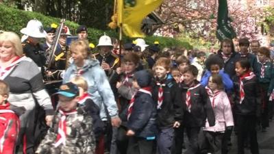 Scouts marching in Basingstoke