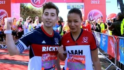 Ricky and Leah before the London Marathon