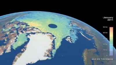 Sea ice coverage revealed in satellite image