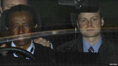 Adam Smith, right, leaving DCMS