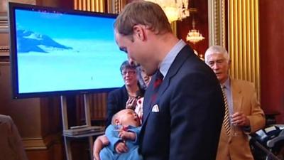 Prince William with baby Hugo