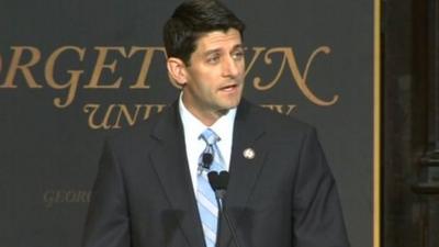 Representative Paul Ryan speaks at Georgetown University